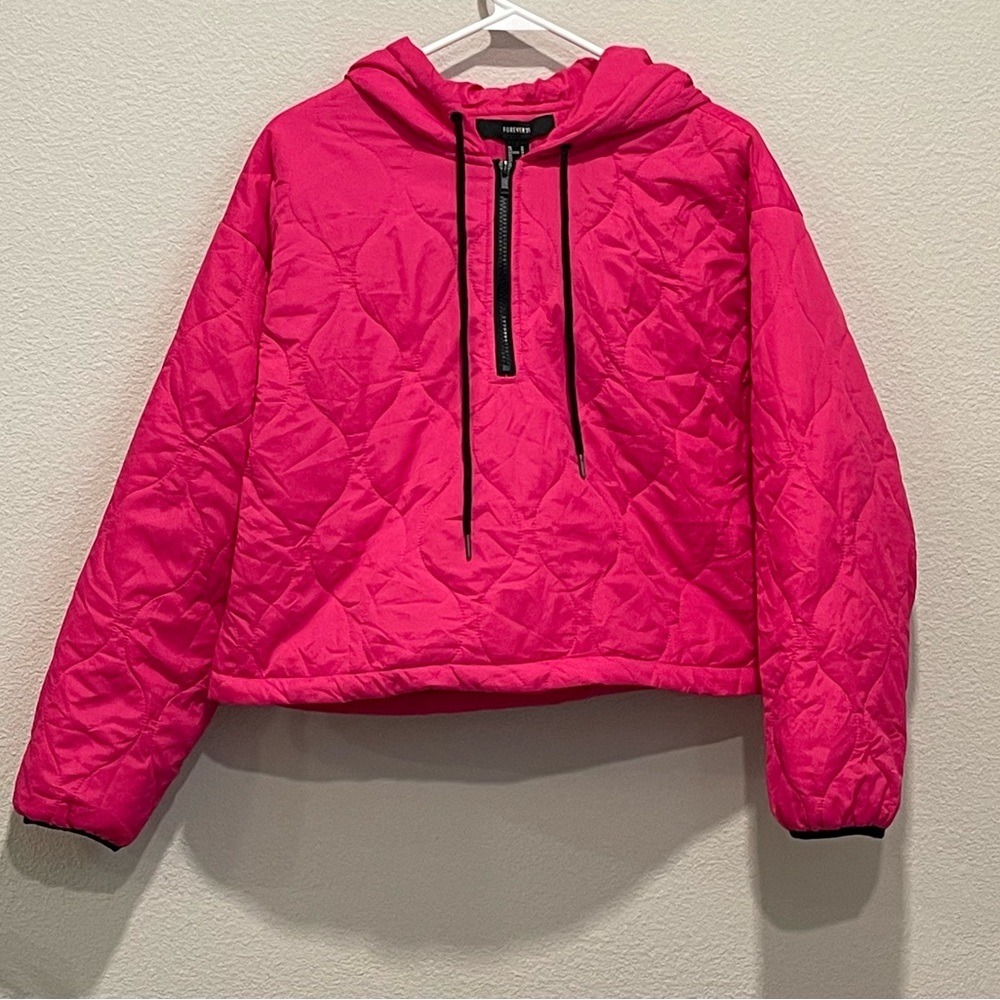 Forever 21 Hot Pink Casual Cropped Jacket